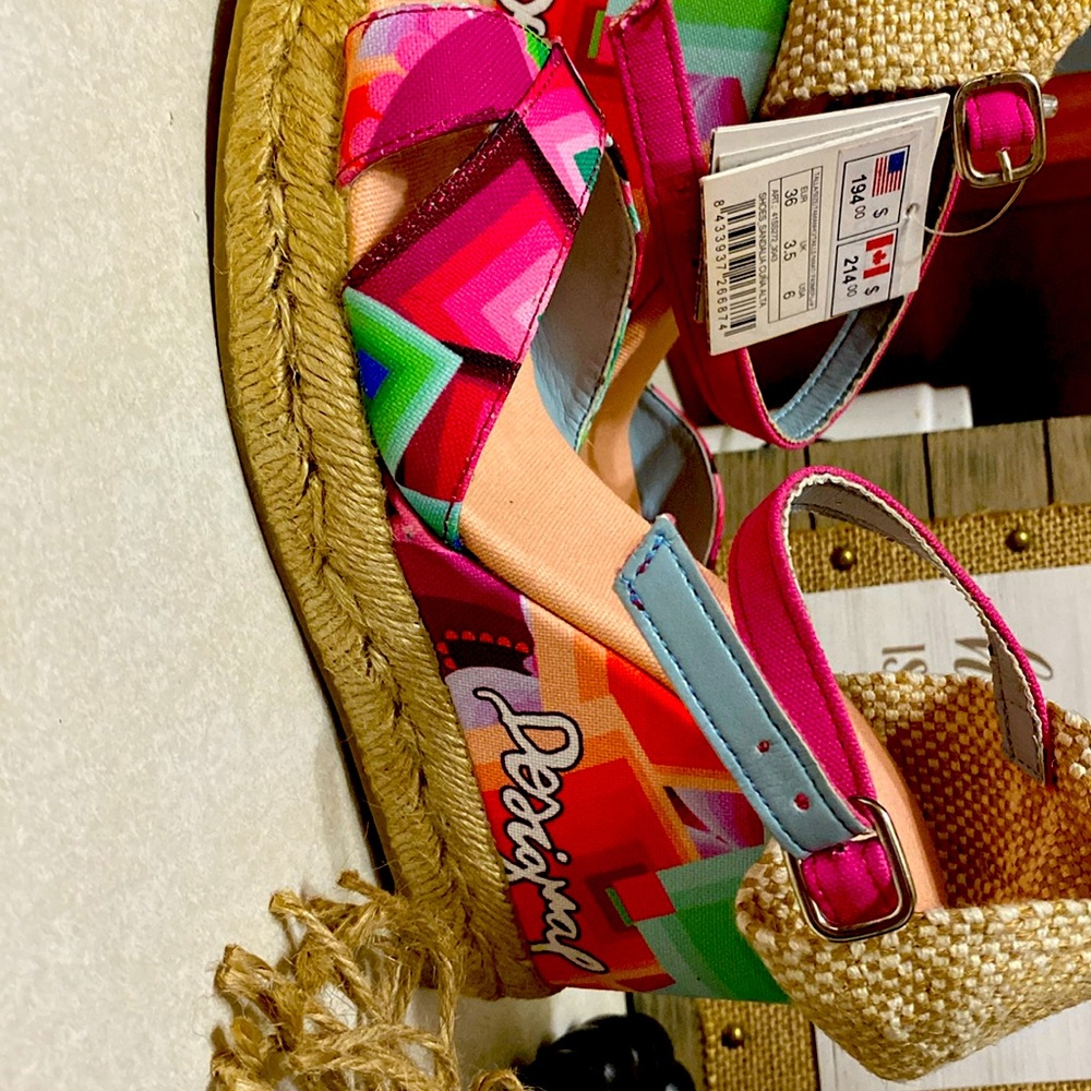 Desigual Galatic Print Wedge Sandal ❤️🧡💙💖 - Picture 4 of 13